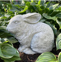 Concrete Rabbit Statue Modern Bunny Garden Sculpture Outdoor Yard Decor 10 Inch Lawn Ornament