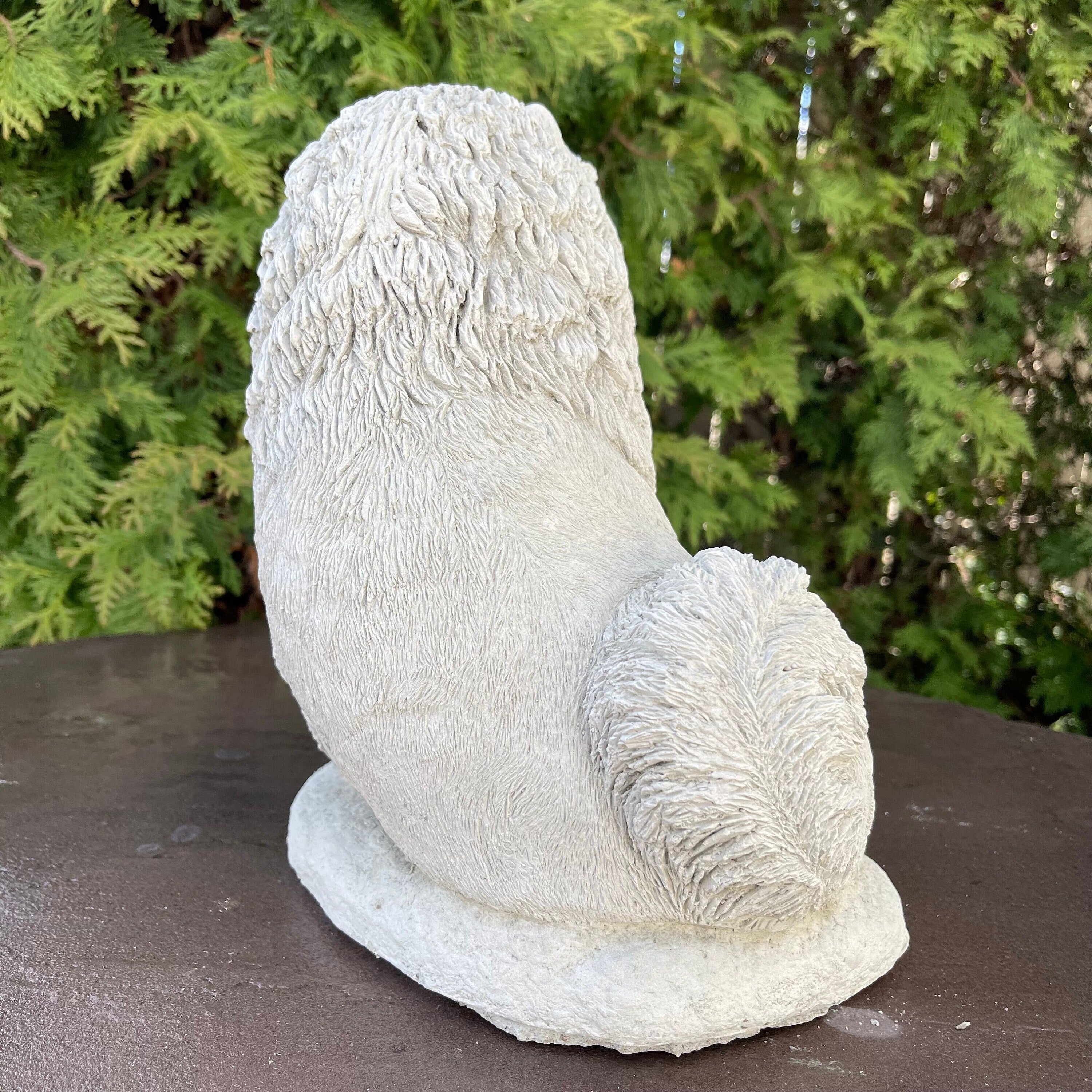 Concrete Chow Chow Garden Statue 10.5" Outdoor Dog Memorial Pet Sculpture Yard Decor