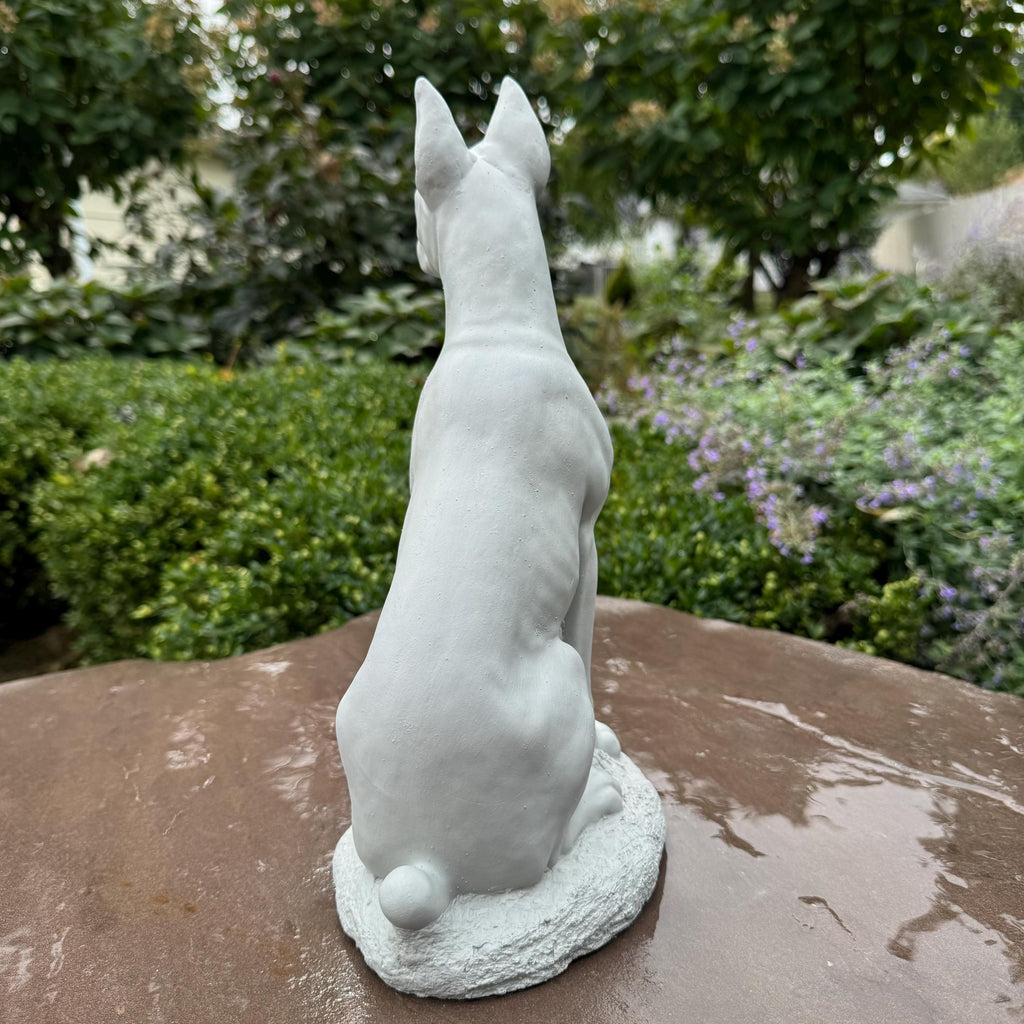 12 Inch Concrete Doberman Pinscher Garden Statue: Outdoor Dog Sculpture Yard Decor Lawn Ornament Pet Memorial Gift