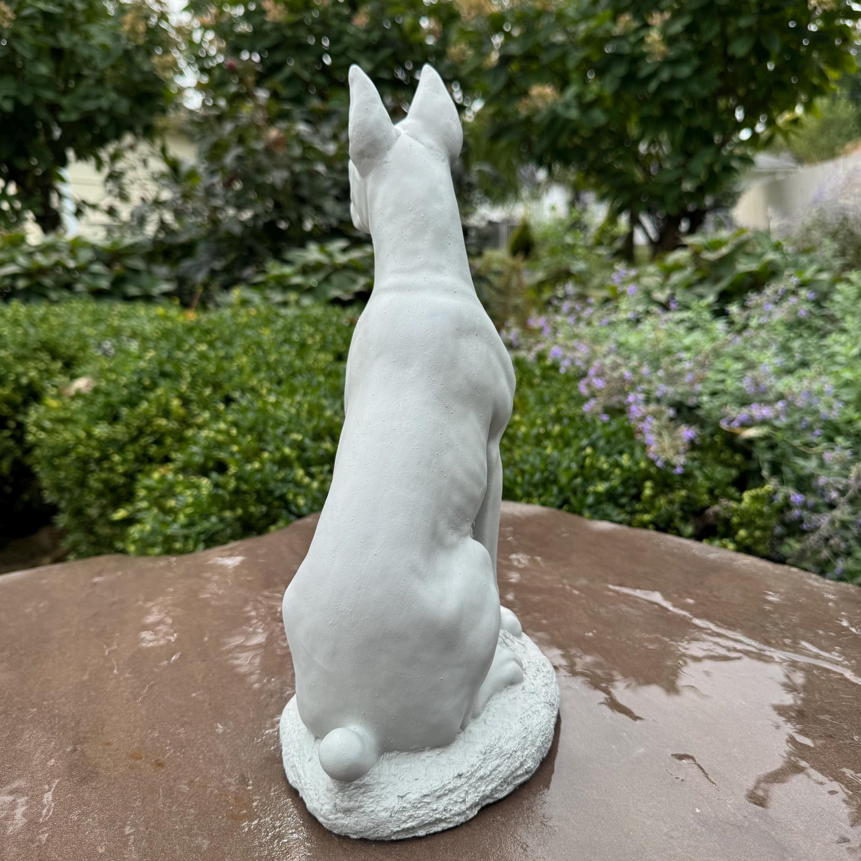 12 Inch Concrete Doberman Pinscher Garden Statue: Outdoor Dog Sculpture Yard Decor Lawn Ornament Pet Memorial Gift
