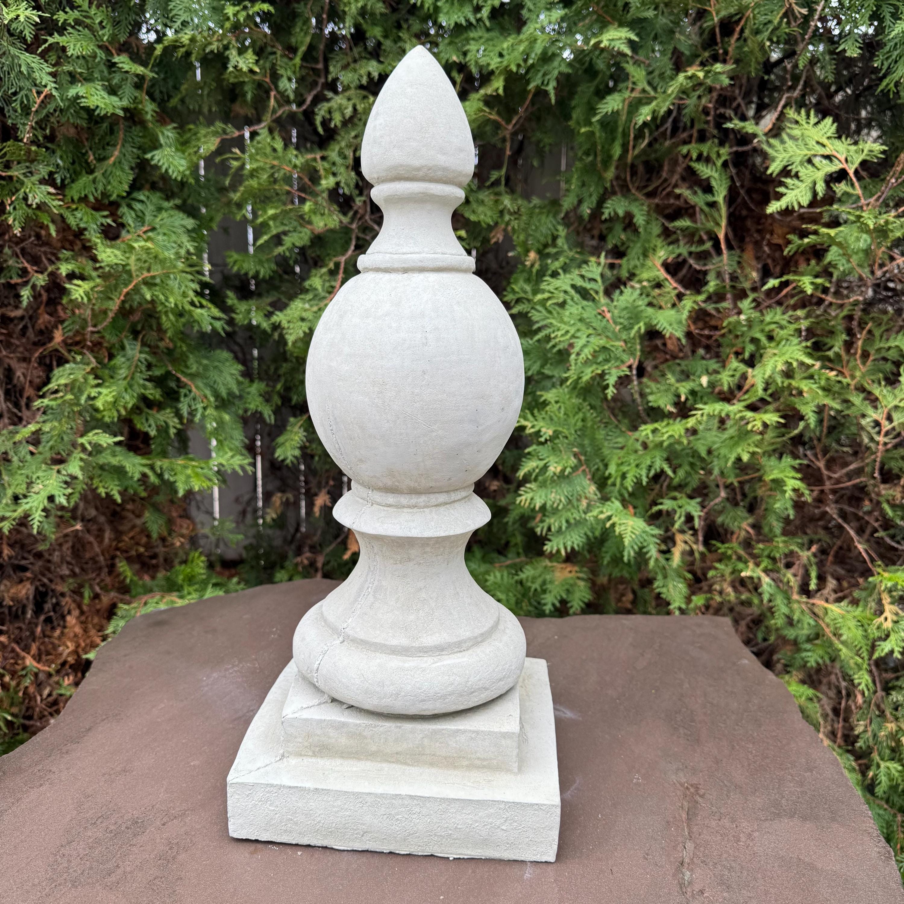Gothic Concrete Finial Garden Statue 20 Inch Large Outdoor Yard Sculpture Ornament Cemetery Architectural Decor