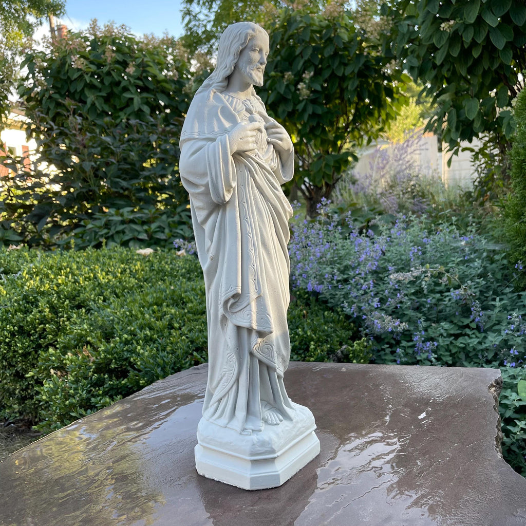Sacred Heart Jesus Statue 20 Inch Concrete Catholic Garden Art Religious Yard Decor Sculpture Gift