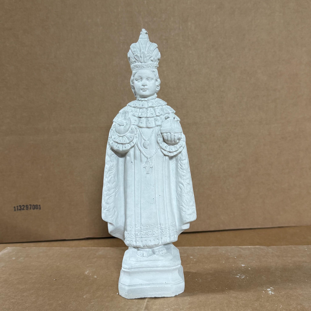 12 Inch Infant of Prague Statue - Outdoor Concrete Jesus Garden Catholic Religious Shrine Gift
