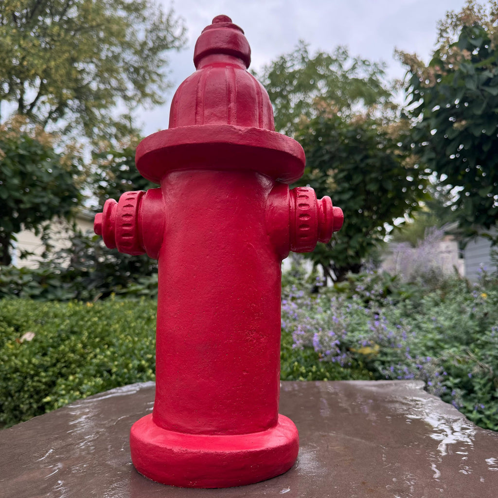 18 Inch Painted Fire Hydrant Garden Statue - Large Dog Lover Lawn Decor Sculpture