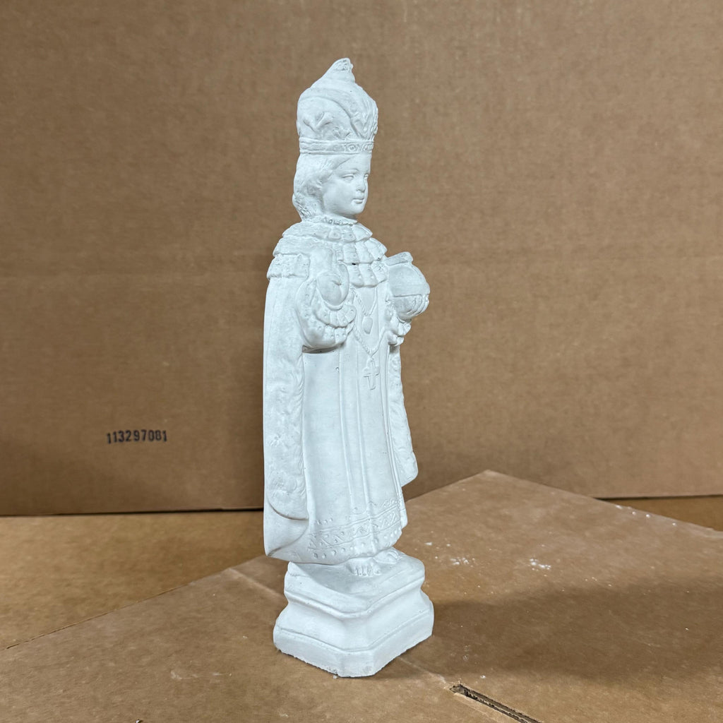 12 Inch Infant of Prague Statue - Outdoor Concrete Jesus Garden Catholic Religious Shrine Gift