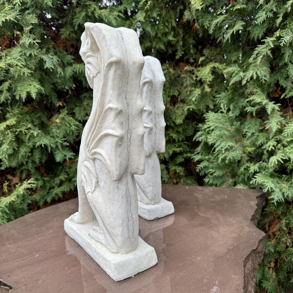 Concrete Griffin Garden Statue 18 Inch Winged Gothic Grotesque Sculpture Yard Ornament Decor