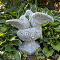Kissing Doves Garden Statue 14 Inch Hand-Painted Concrete Bird Yard Sculpture Love Wedding Decor Gift