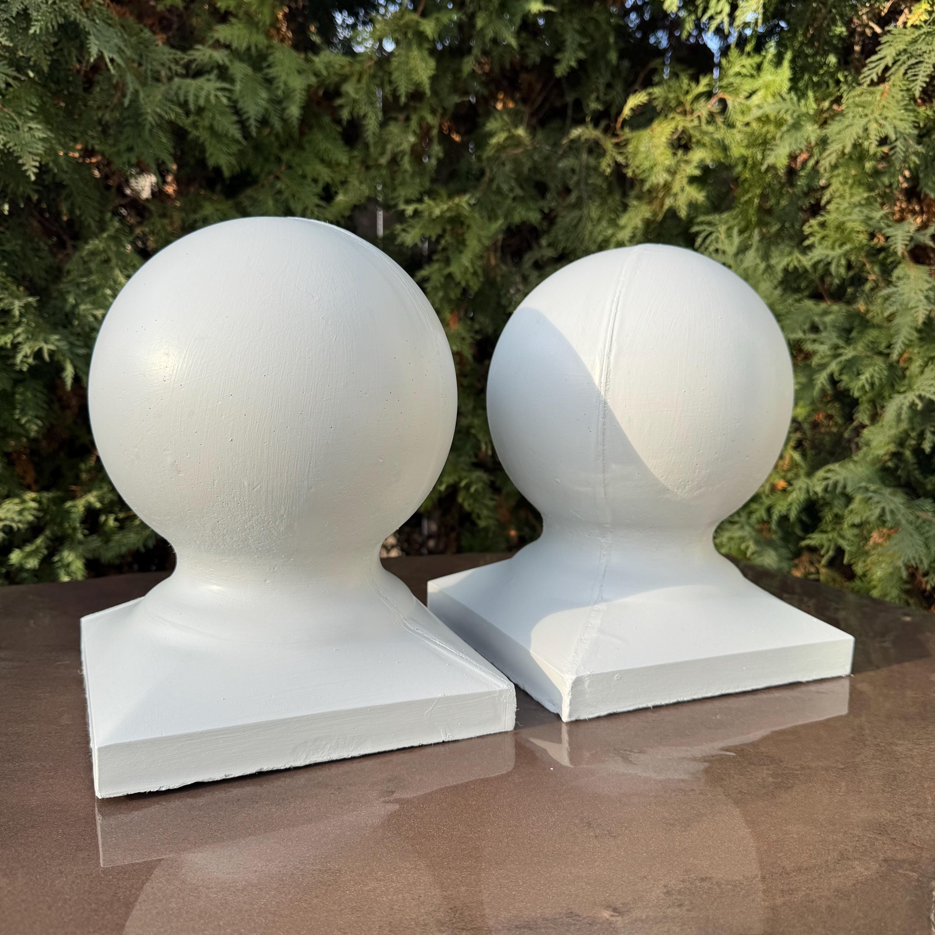 11 Inch Concrete Garden Sphere Ball - Cement Pier Cap Column Pillar Post Topper Finial Outdoor Yard Decor Sculpture