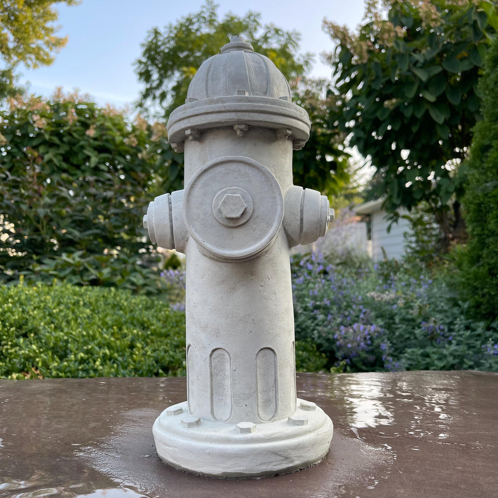 Concrete Fire Hydrant Garden Statue 14" Dog Lawn Ornament Memorial Yard Art Decor