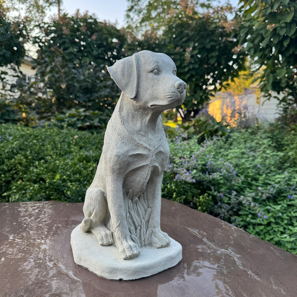 Large Concrete Labrador Garden Statue 14.5" Cement Dog Sculpture Yard Decor Memorial Pet Gift