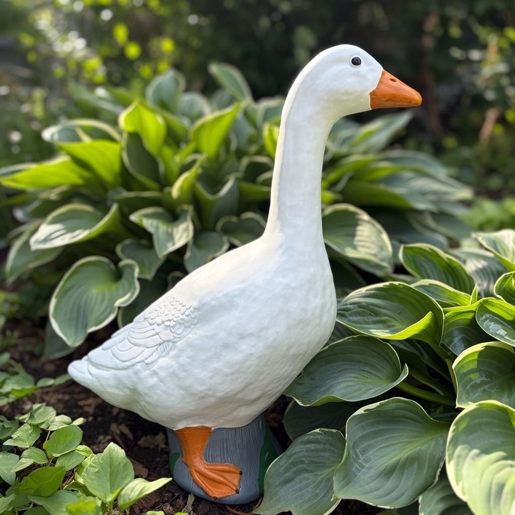 Concrete Lawn Goose Statue 23" Cement Goose For Sale