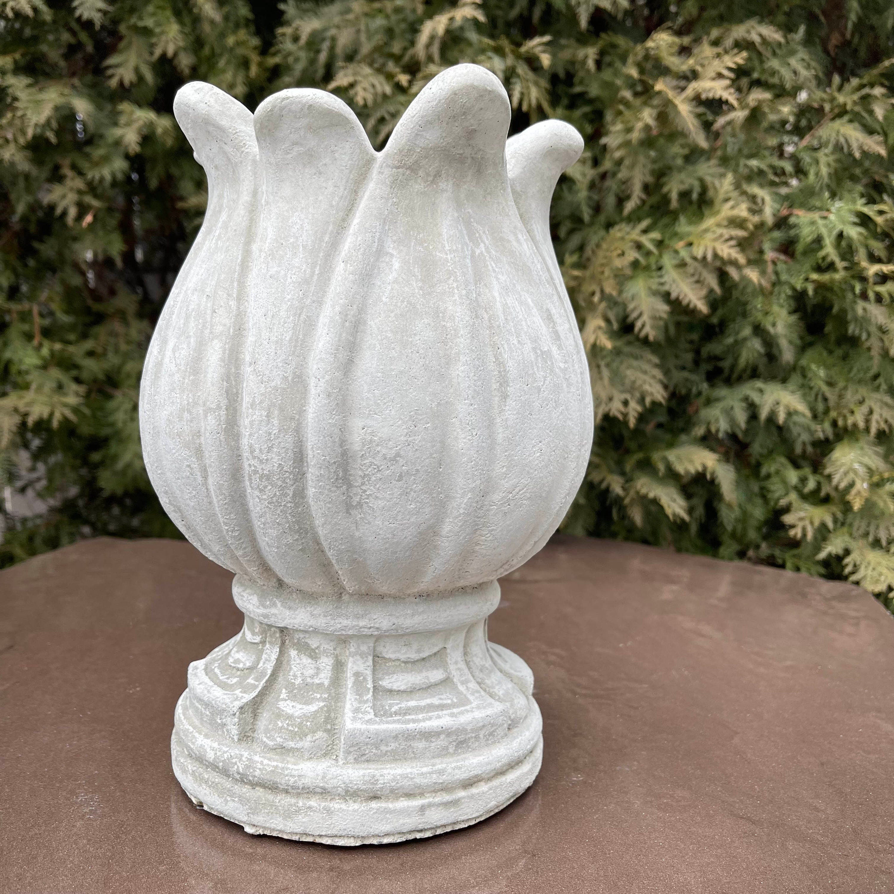 Concrete Tulip Fountain Top Replacement 10.5" Outdoor Garden Water Feature Repair Part Spitter Spout