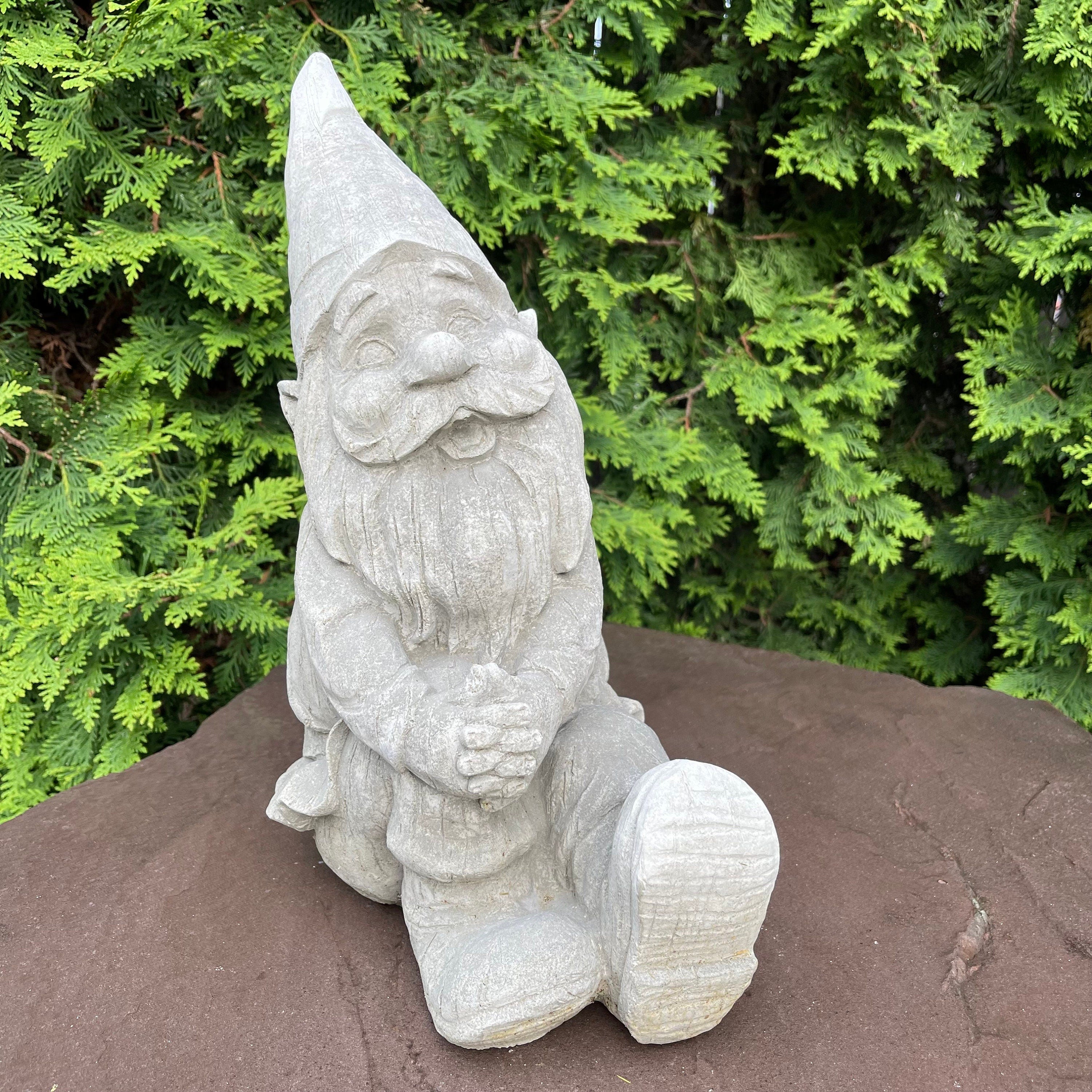 Concrete Gnomes For Sale 14.5" Garden Gnome Cement