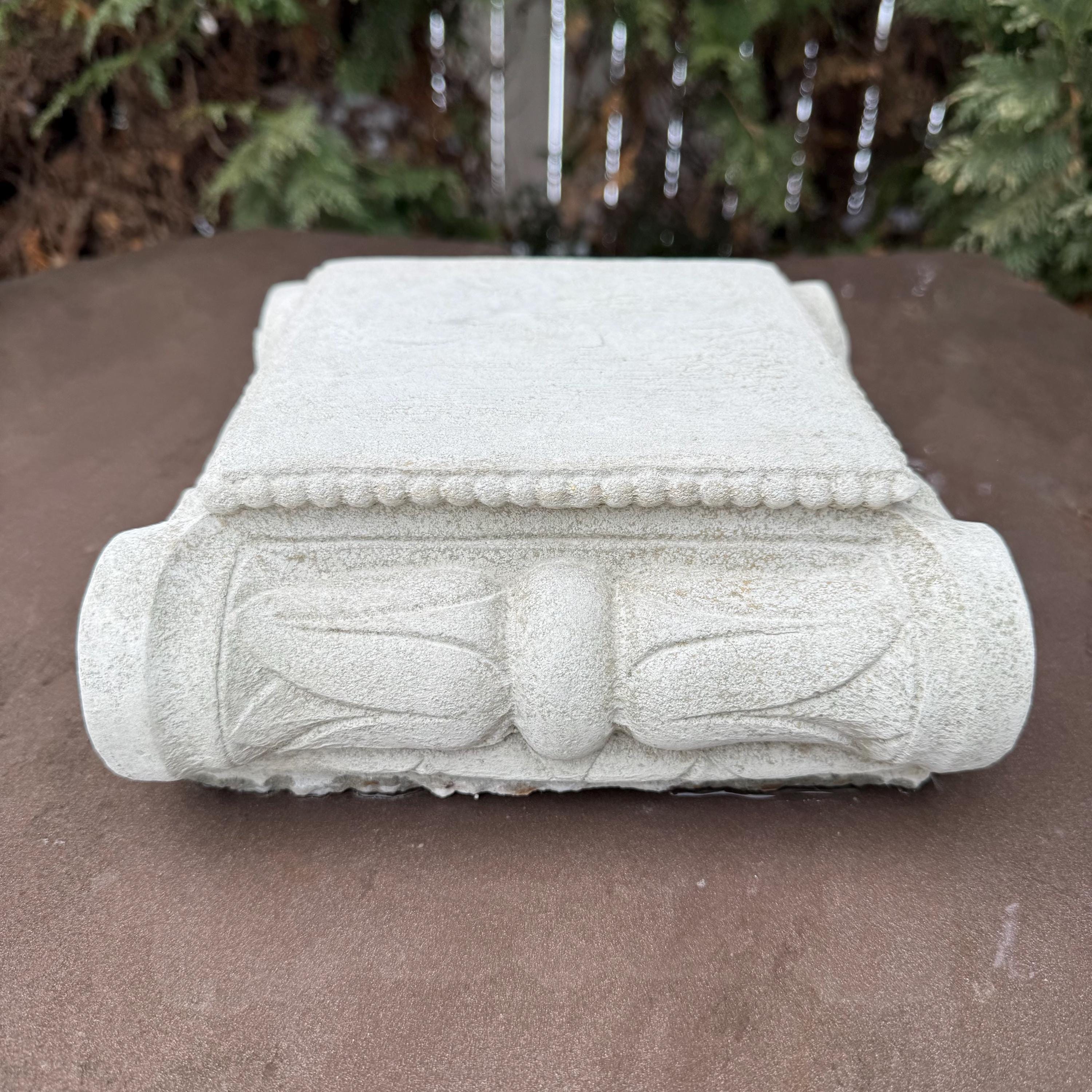 Modern Concrete Plant Pedestal Stand - 9 Inch Garden Art Sculpture Plinth Display Base for Outdoor Yard Decor