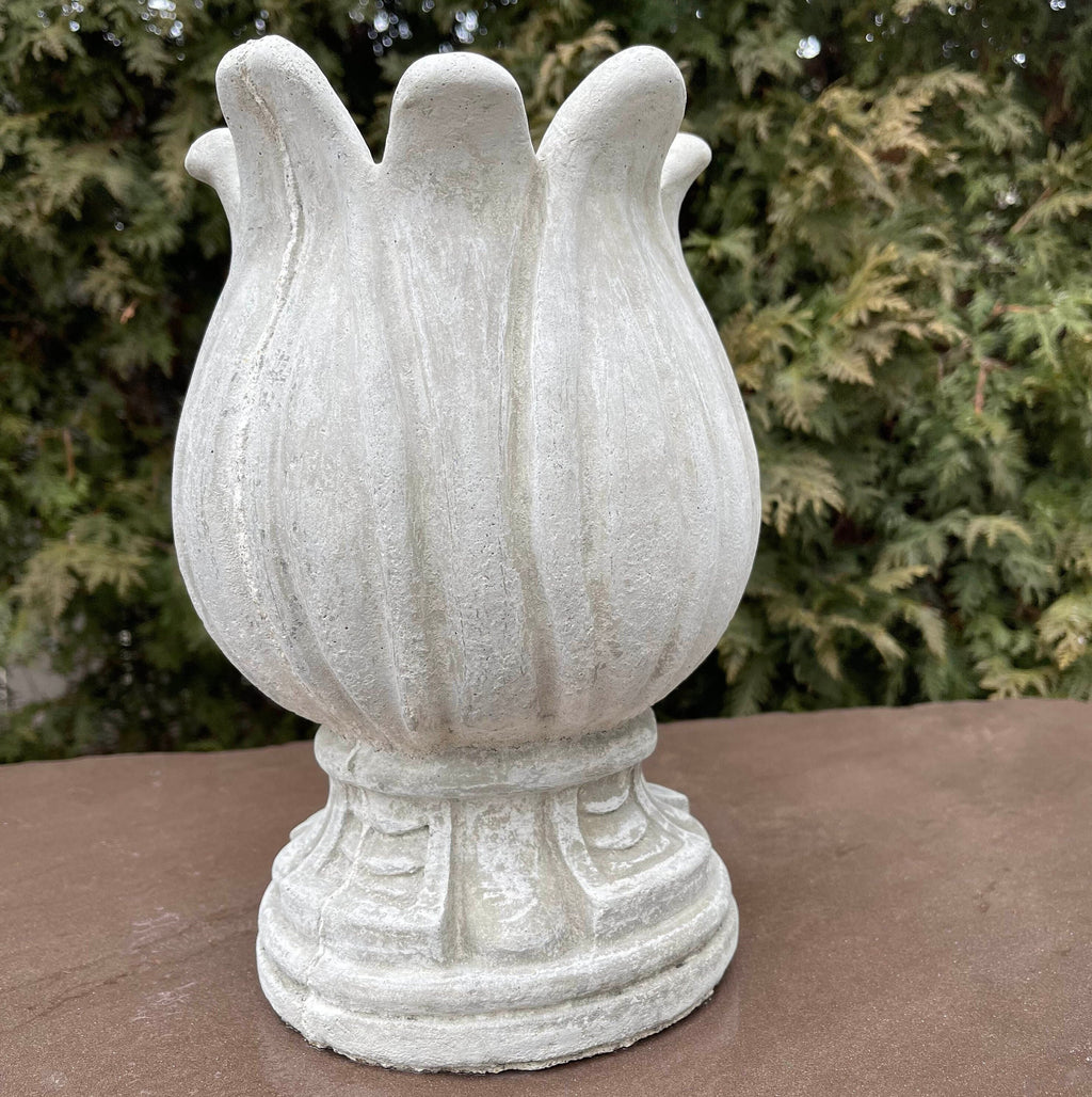 Concrete Fountain Top 10.5" Cement Fountain Topper / Tulip Style Replacement Pond Spitter