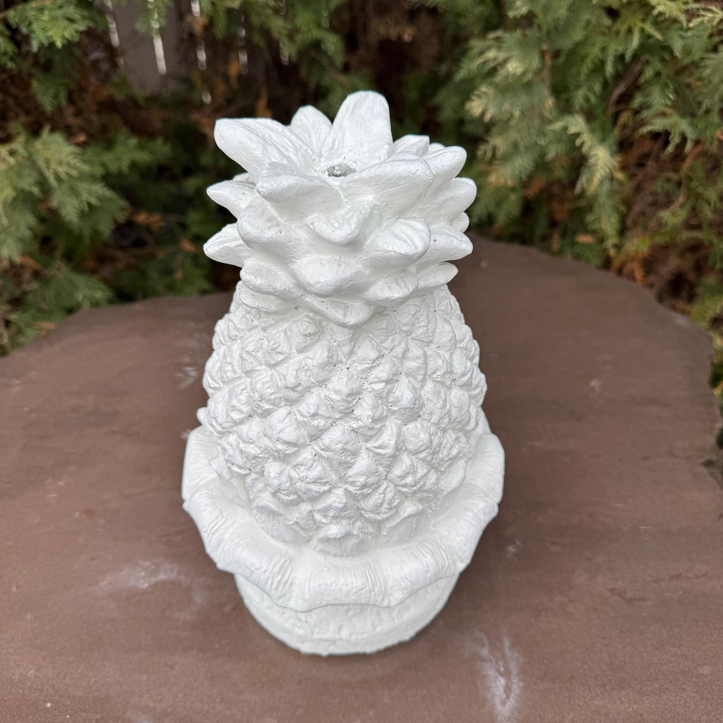 Cement Fountain Topper Replacement 11" Pineapple Water Fountain Tops Outdoor Concrete