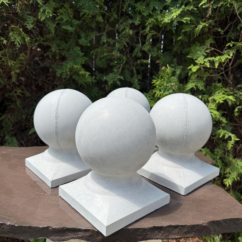 11 Inch Concrete Garden Ball Statue - Cement Sphere Architectural Yard Decor Ornament Lawn Art Gift