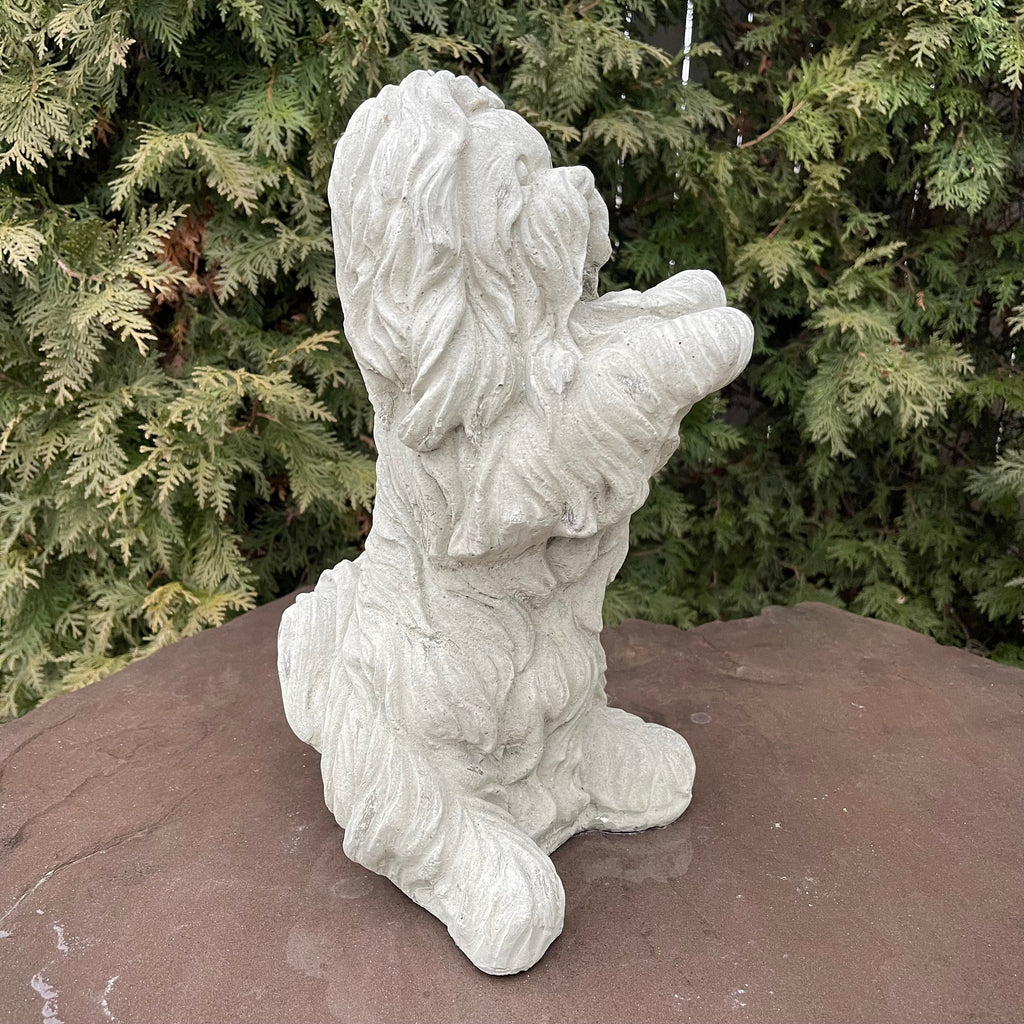 Shih Tzu Concrete Garden Statue 14" Outdoor Dog Sculpture Pet Memorial Yard Decor Lawn Ornament Gift