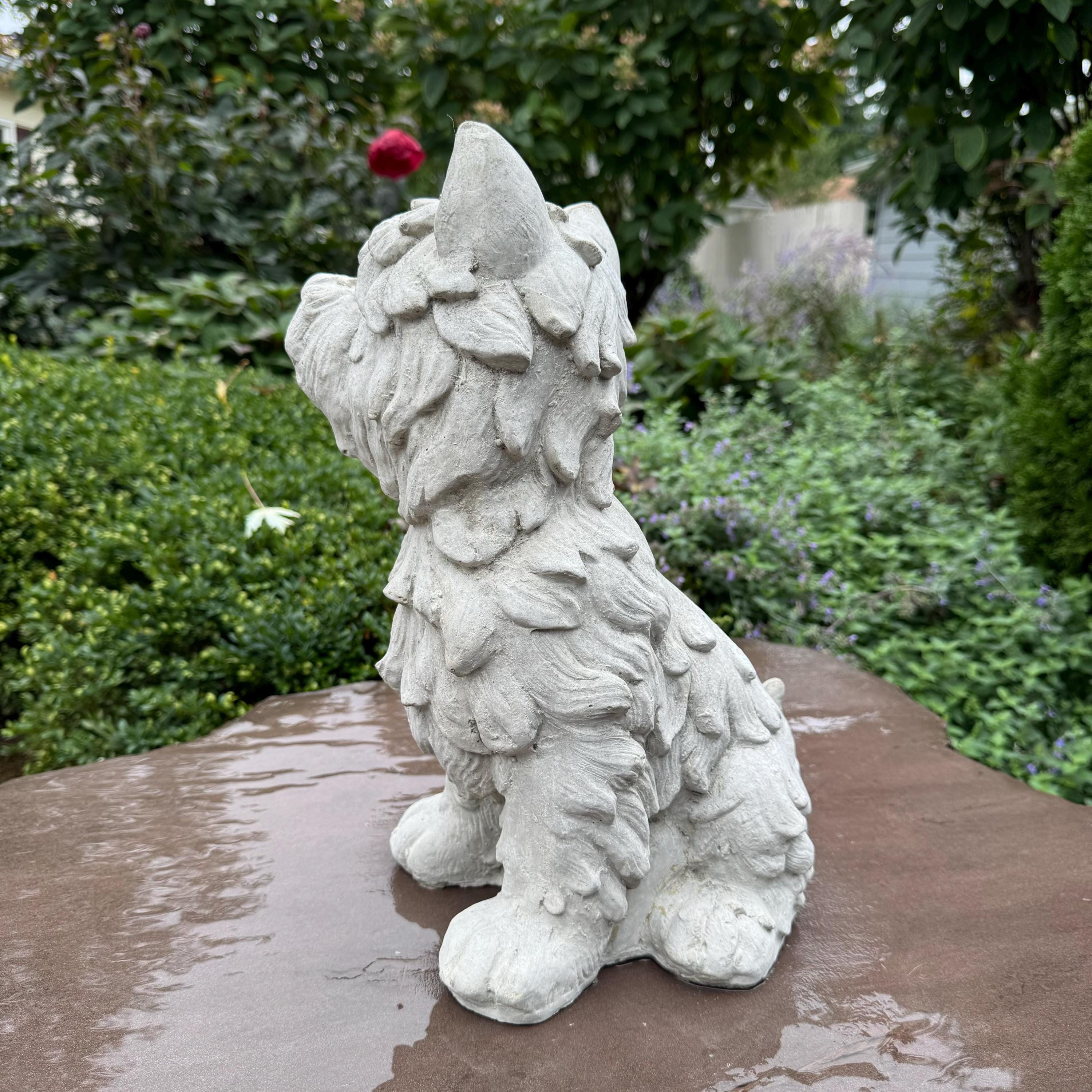 Large Concrete Westie Garden Statue 15" White West Highland Scottish Terrier Dog Memorial Outdoor Yard Decor Pet Remembrance