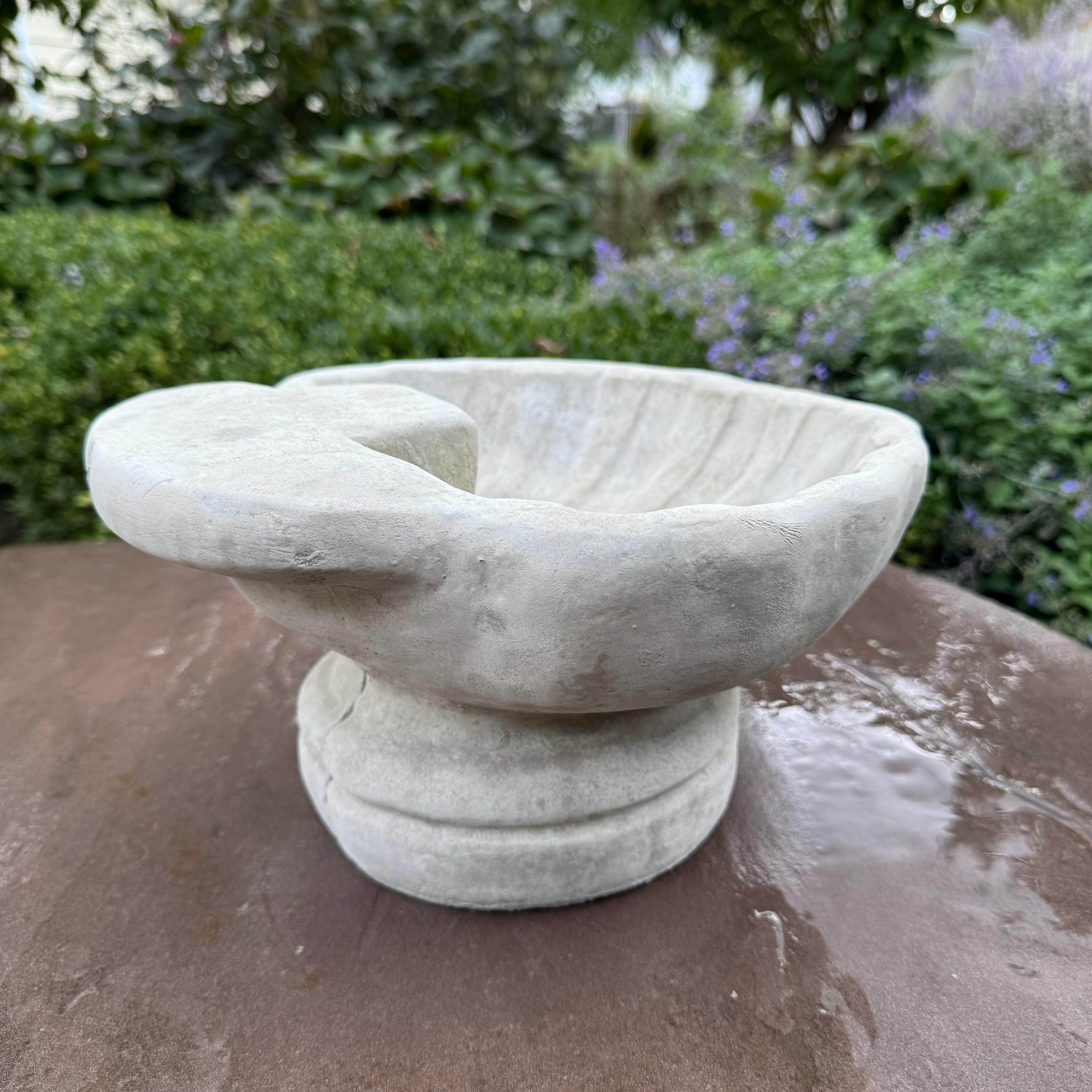 Small Concrete Bird Bath 11" Concrete Ground Bird Bath
