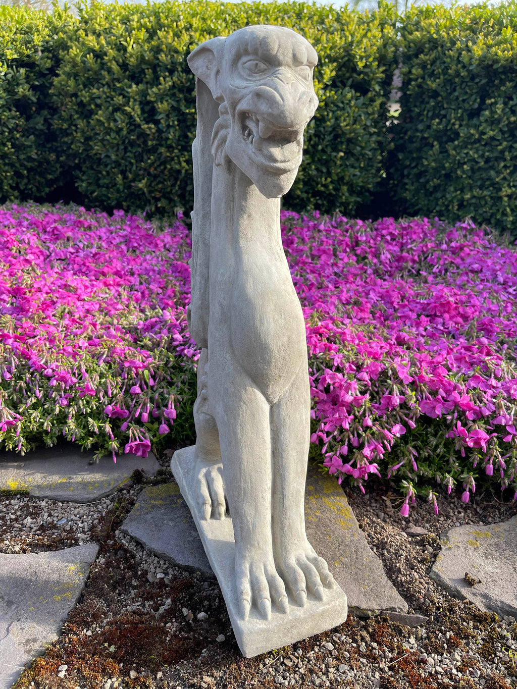 Large Concrete Gargoyle Statue 18" Griffin Gothic Garden Decor Yard Art Sculpture Ornament