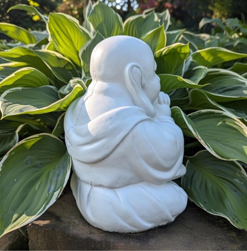 Concrete Sitting Buddha Statue 10" Zen Garden Statue Outdoor Cement