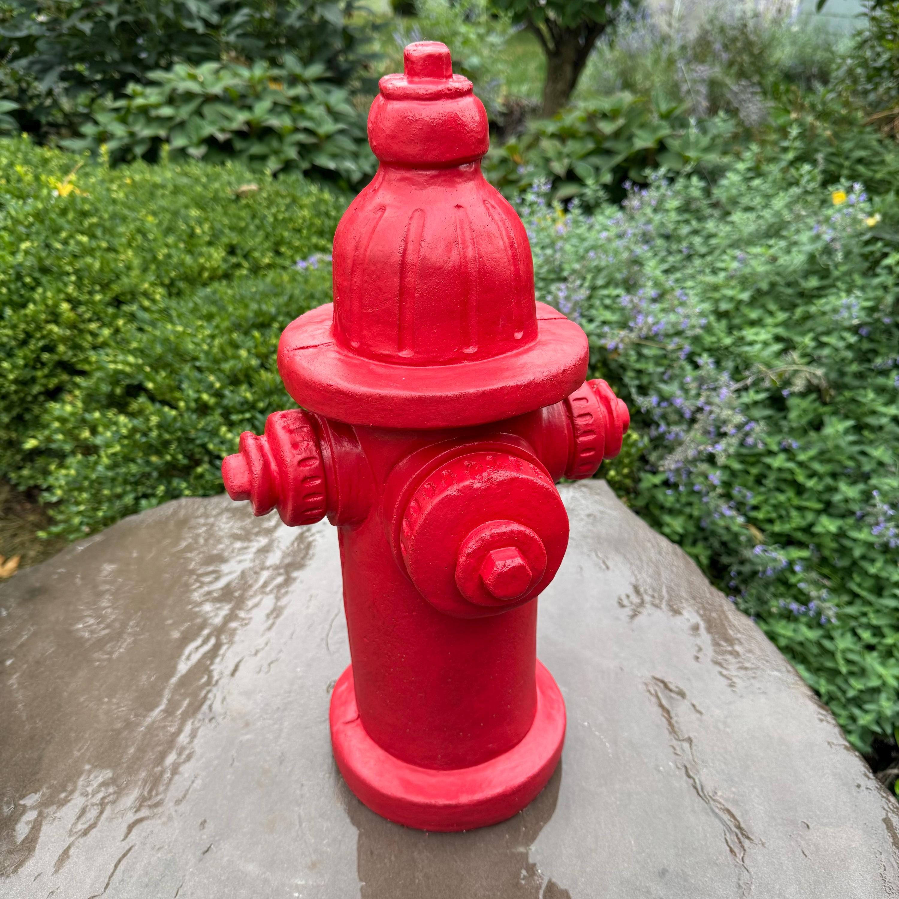 18 Inch Painted Fire Hydrant Garden Statue - Large Dog Lover Lawn Decor Sculpture