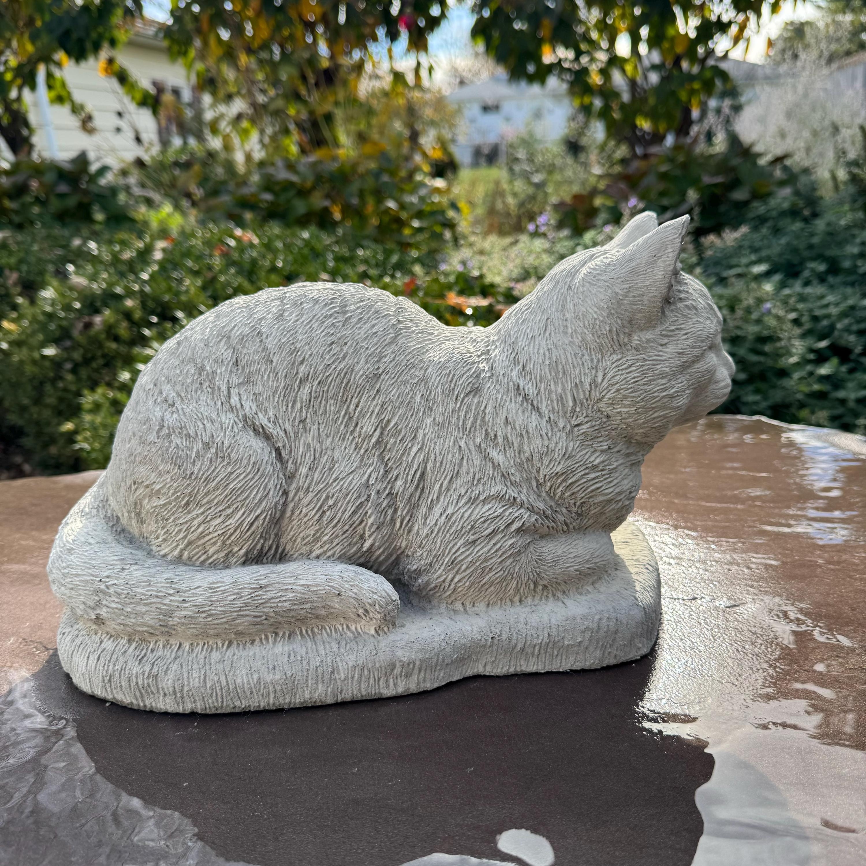 Cement Cat Statues Garden Decorations 14" Concrete Cat Statues For Sale