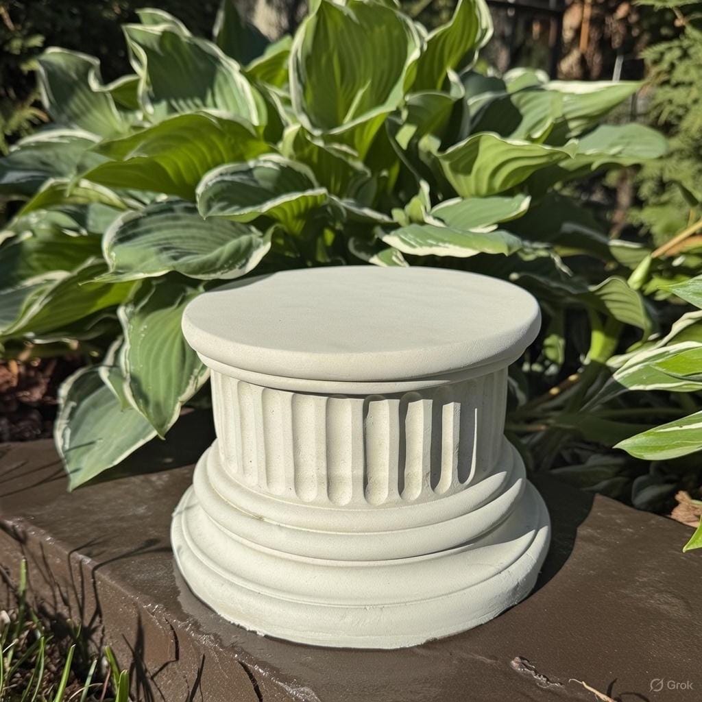 Concrete Plant Stand 10.25" Garden Pedestal for Statues Birdbath Base Outdoor Yard Decor Display