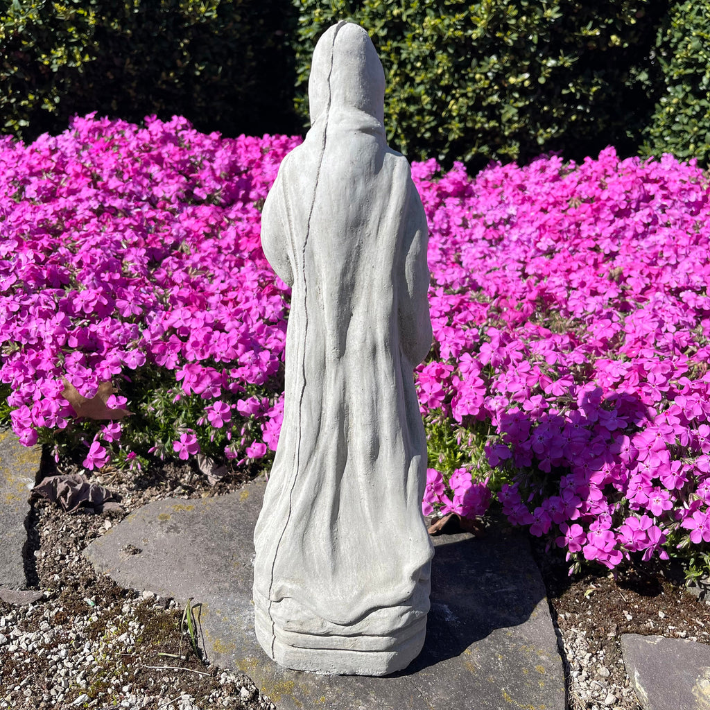 Saint Fiacre Garden Statue: 15" Catholic Sculpture Patron of Gardeners Religious Yard Art