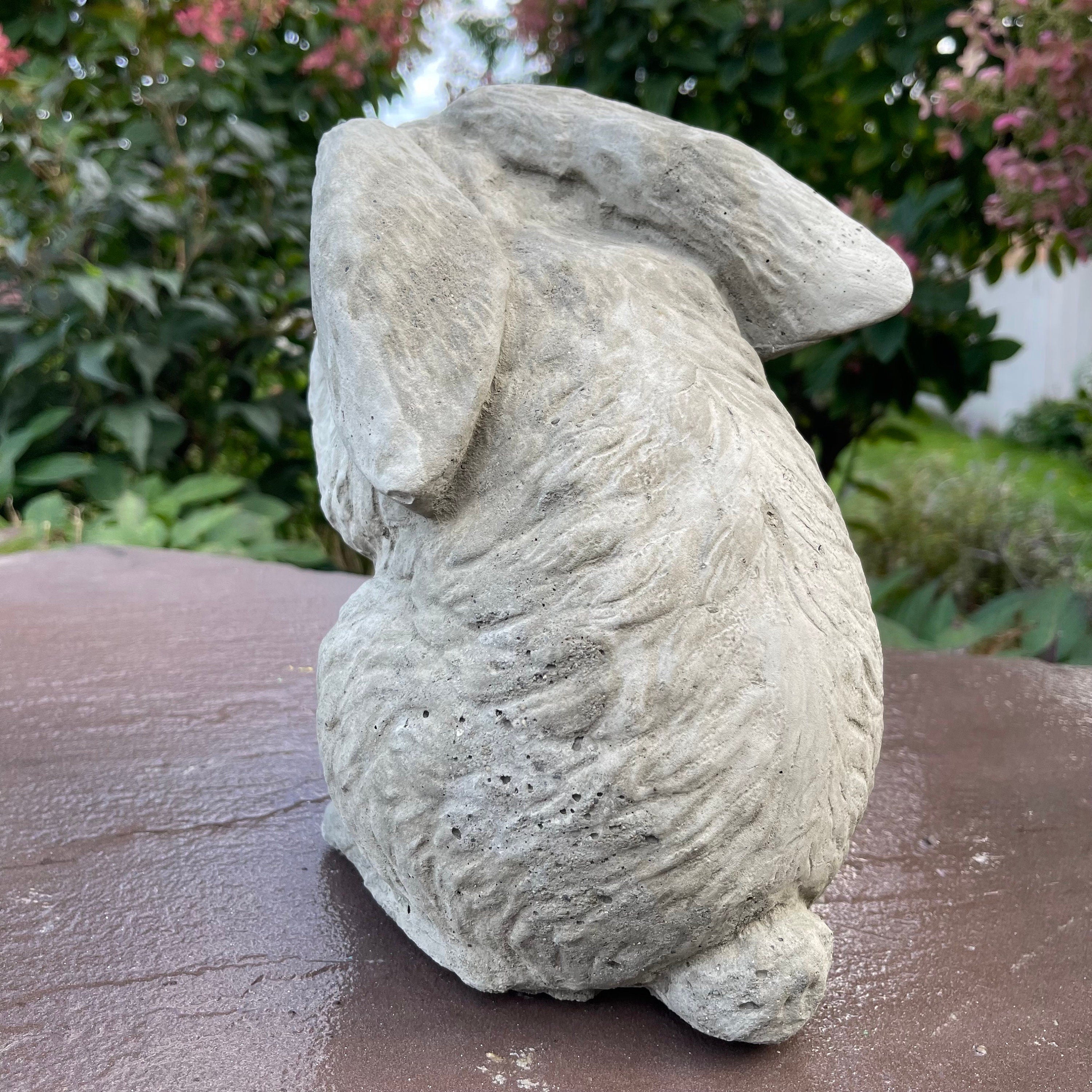 Concrete Rabbit Statue 10 Inch Modern Bunny Garden Sculpture Outdoor Yard Decor Lawn Ornament Animal Art Gift