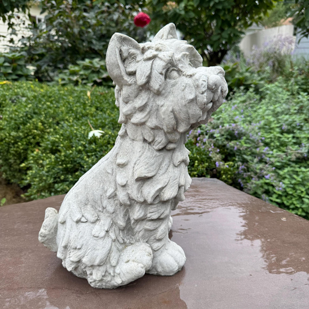 Large Concrete Westie Garden Statue 15" White West Highland Scottish Terrier Dog Memorial Outdoor Yard Decor Pet Remembrance