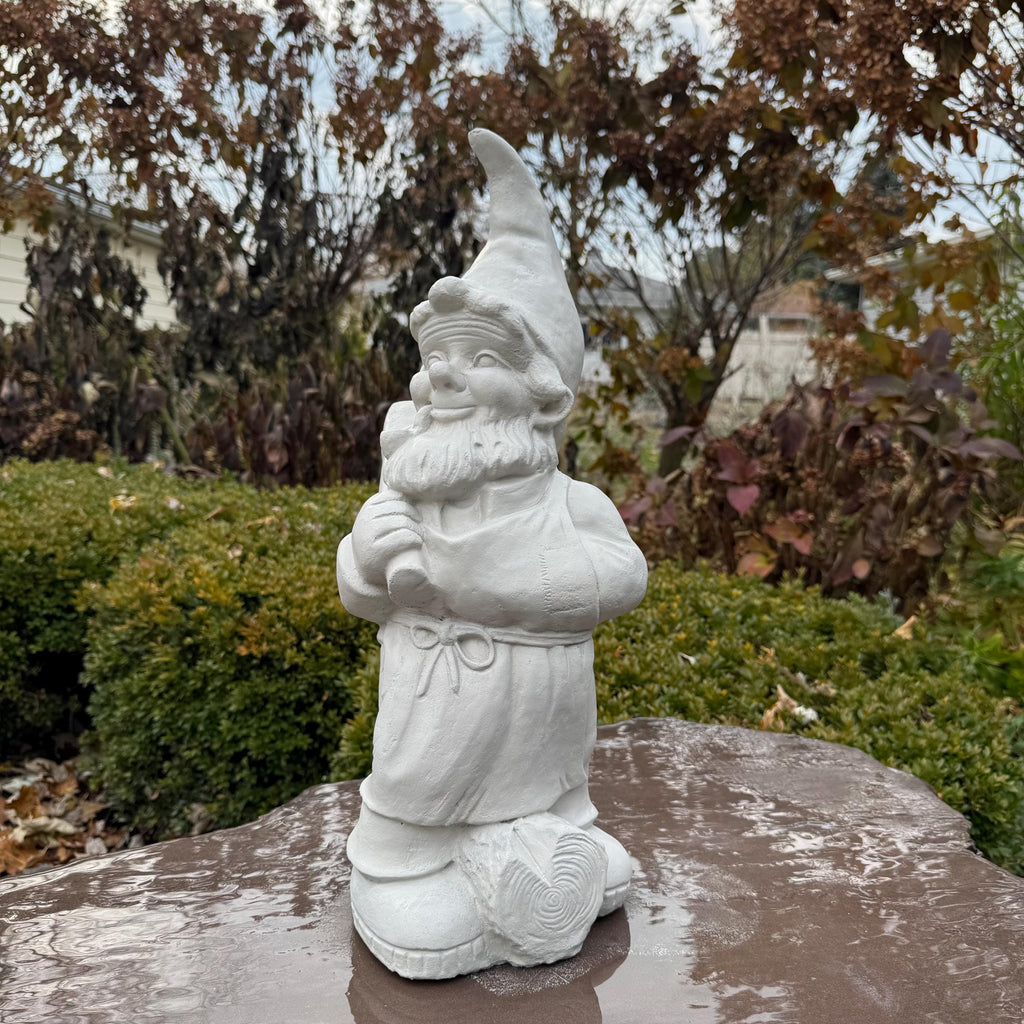 Vintage Cement Garden Gnome 19" Large Concrete Garden Gnomes