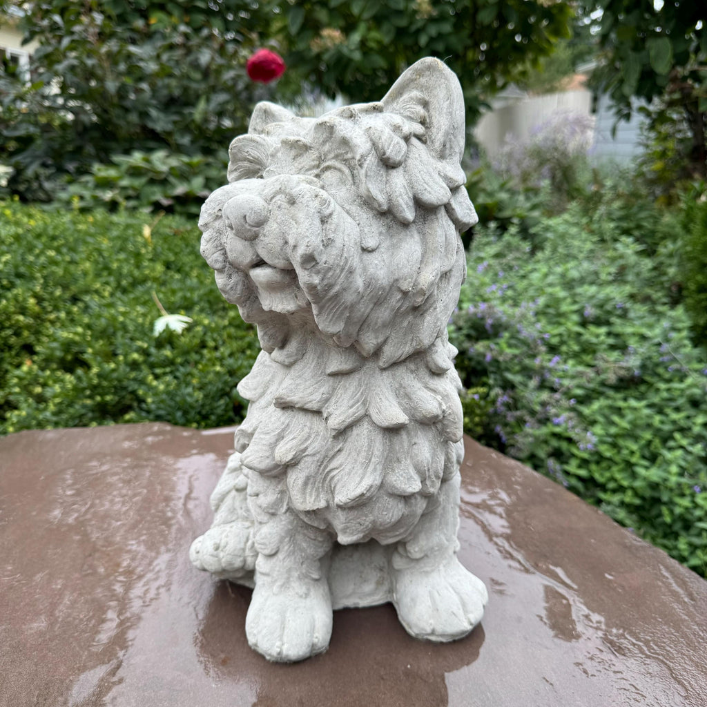 Large Concrete Westie Garden Statue 15" White West Highland Scottish Terrier Dog Memorial Outdoor Yard Decor Pet Remembrance