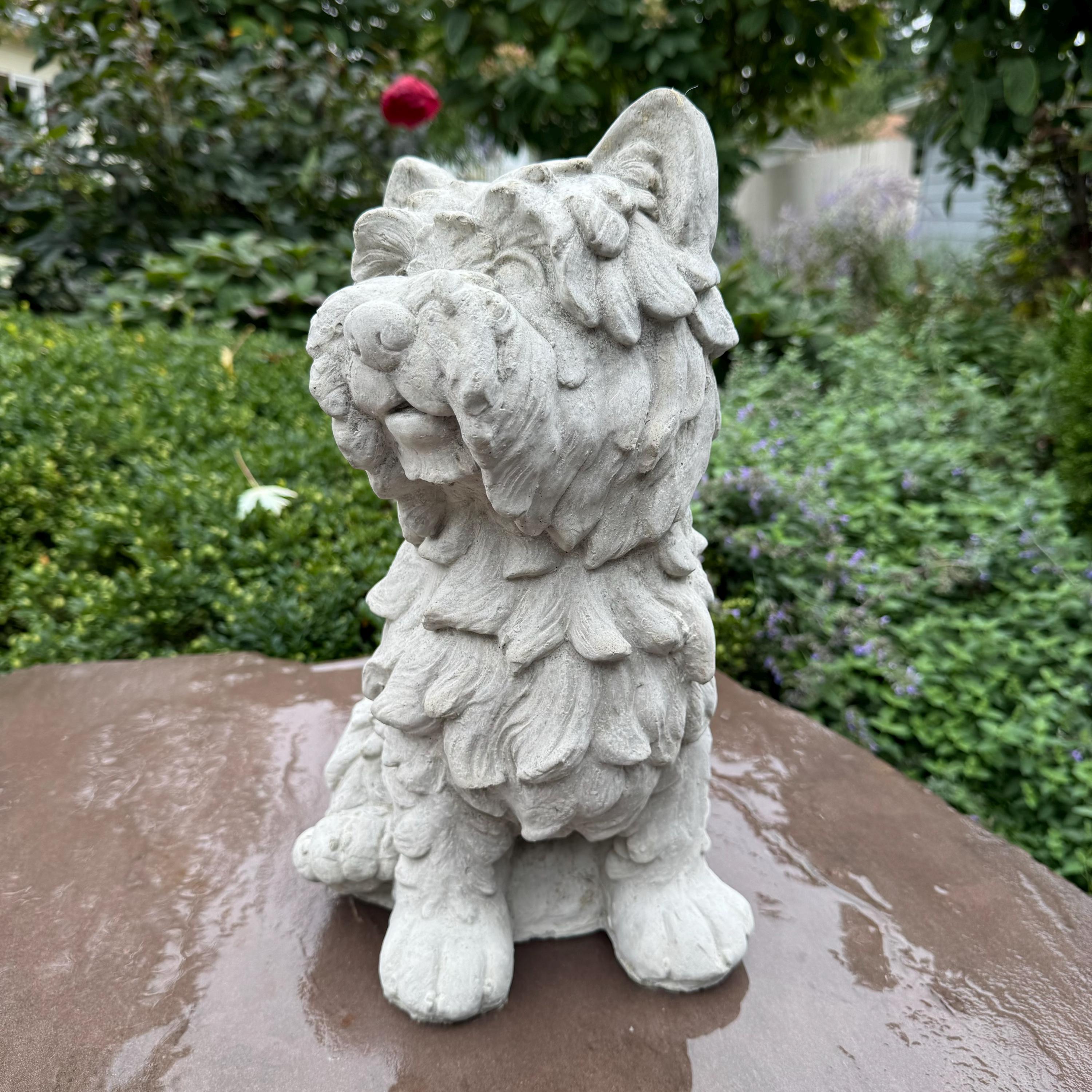Large Concrete Westie Garden Statue 15" White West Highland Scottish Terrier Dog Memorial Outdoor Yard Decor Pet Remembrance