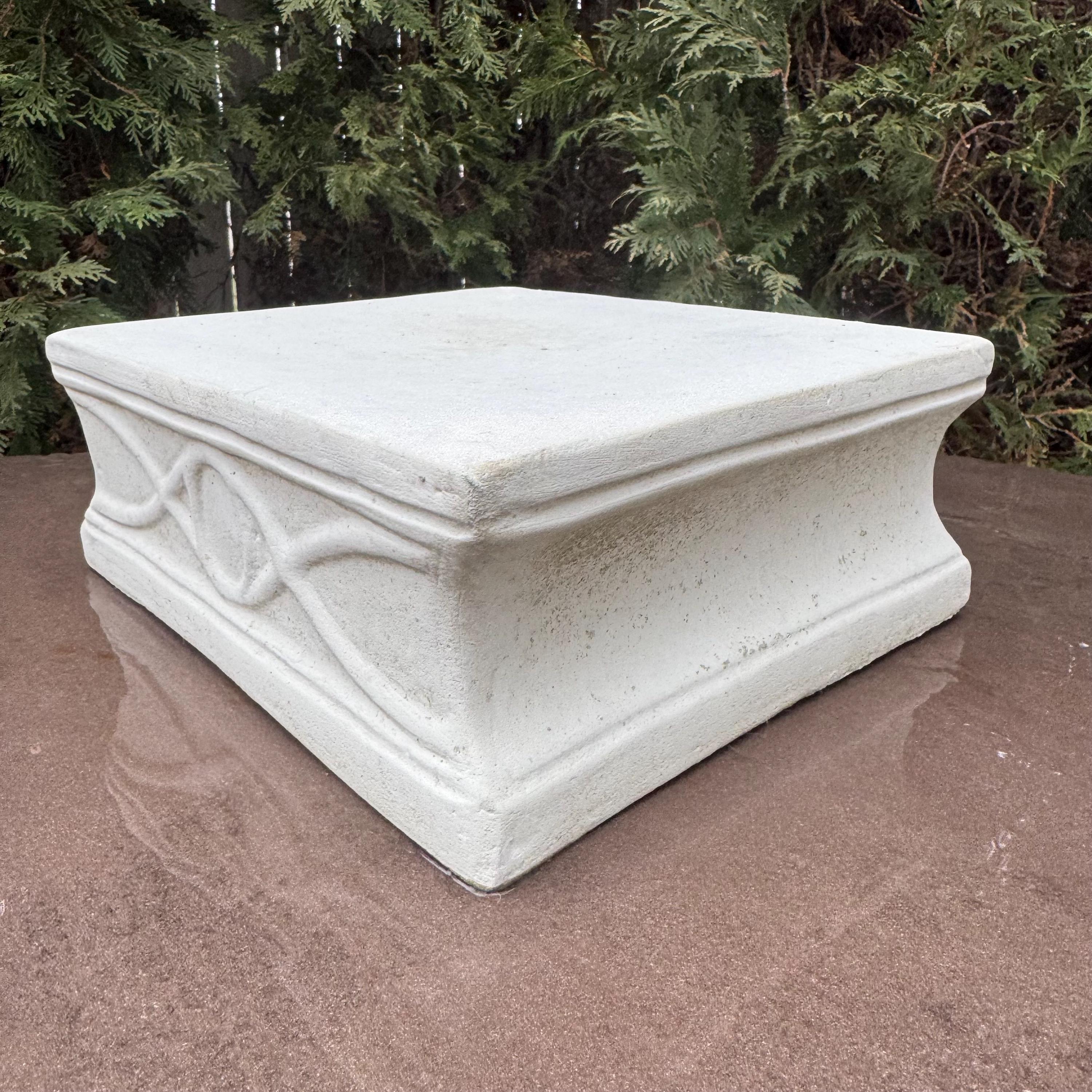 10" Concrete Pedestal Stand: Modern Garden Decor Display Riser Base for Statues Plants Yard Art