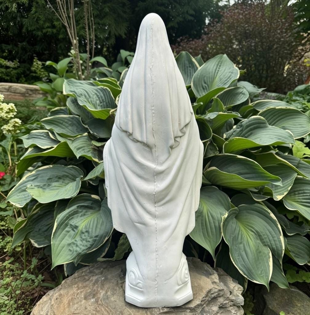 Concrete Our Lady Of Grace Garden Statue 24" Cement Mother Mary Statue Outdoor
