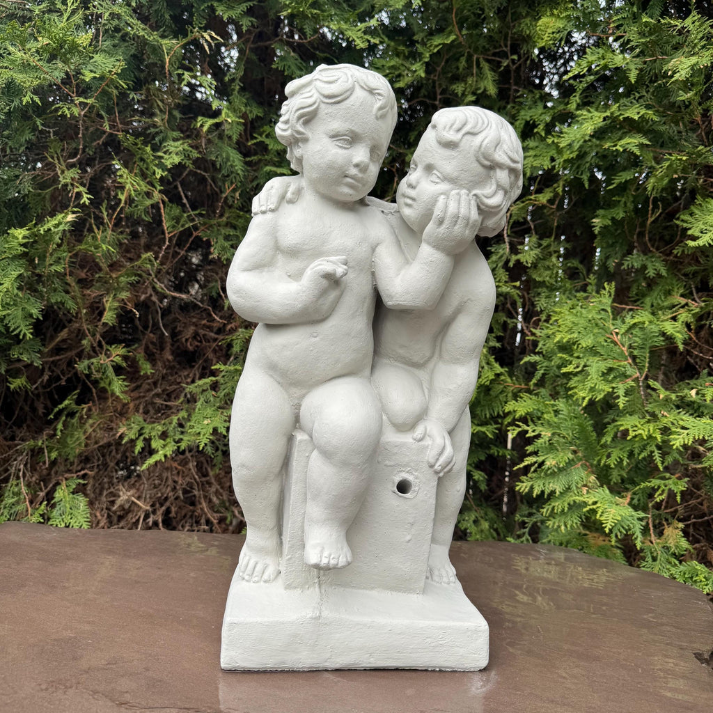 Replacement Concrete Fountain Topper 20" Cement Pond Spitter Fountain Classic Children Boy
