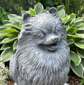 Handmade Painted Concrete Pomeranian Dog Statue Garden Memorial Sculpture Yard Art Ornament Pet Gift