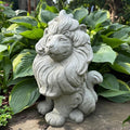 Sitting Concrete Lion Statue 16 Inch Garden Sculpture Outdoor Decor Lawn Ornament Animal Figure Yard Art