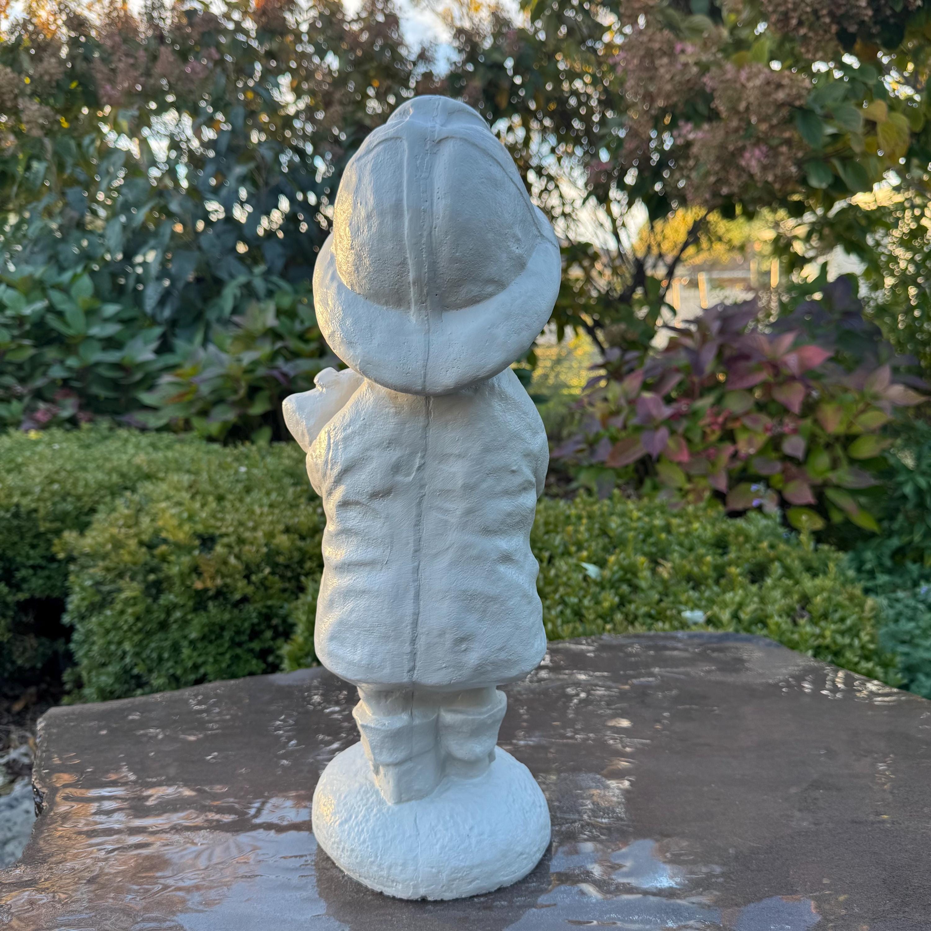 Firefighter Gift: 18" Outdoor Concrete First Responder Fireman Boy Garden Statue Yard Art Sculpture