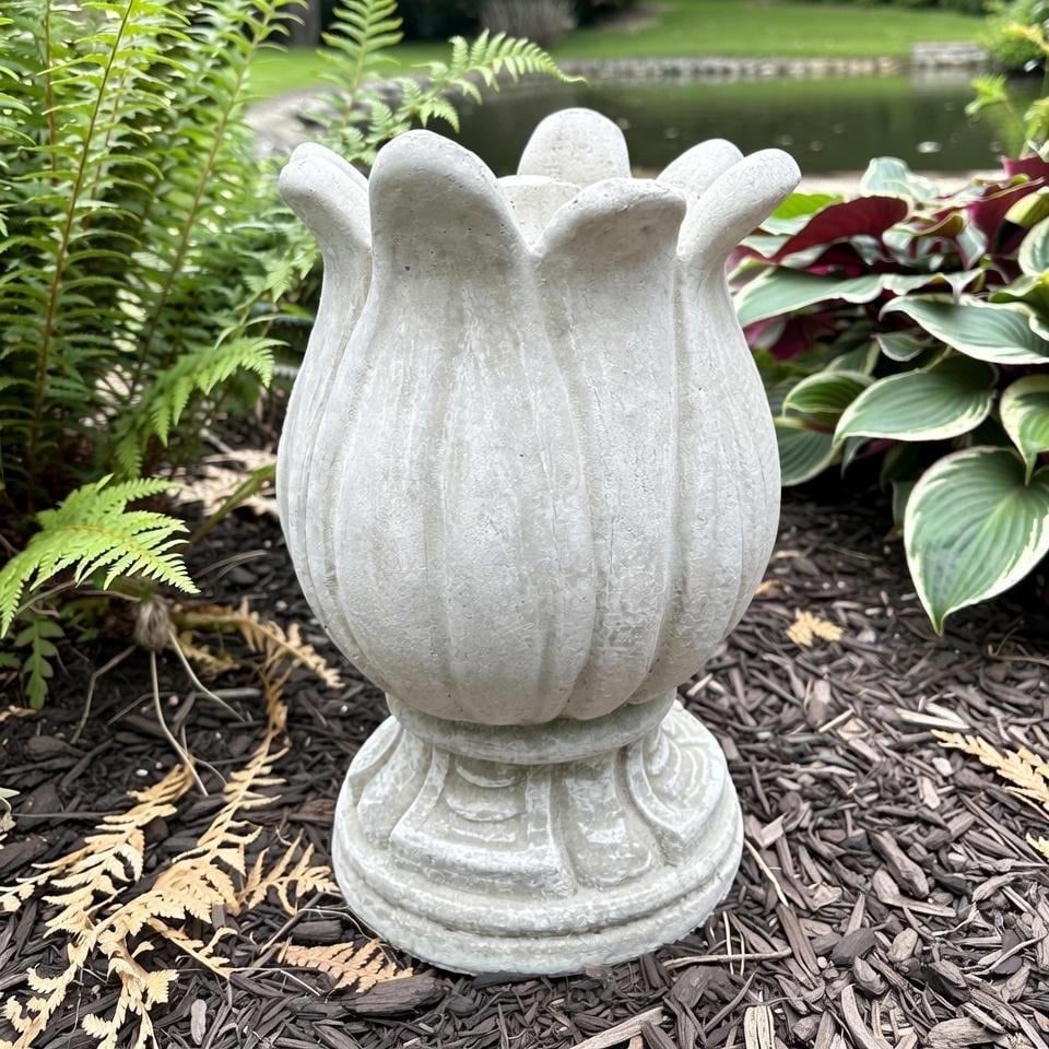 Concrete Tulip Fountain Top Replacement 10.5" Outdoor Garden Water Feature Repair Part Spitter Spout