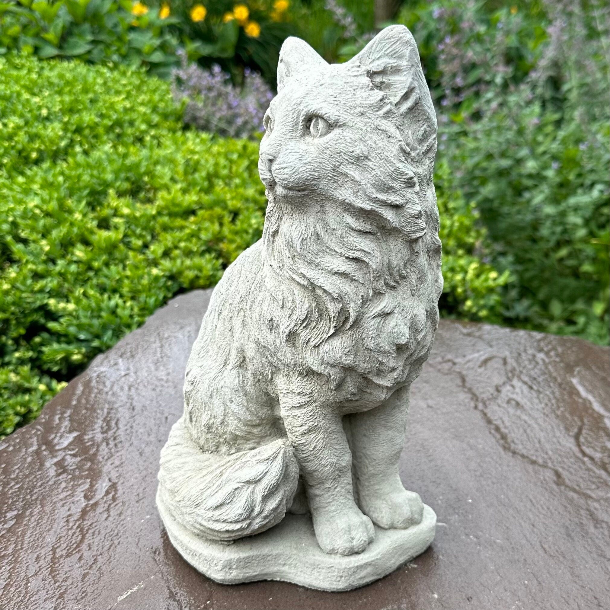 Cement Cat Statue 11" Concrete Cat Statue Near Me