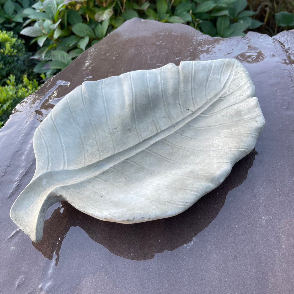 Cement Leaf Bird Bath 16" Low Concrete Bird Bath / Concrete Puddler For The Garden