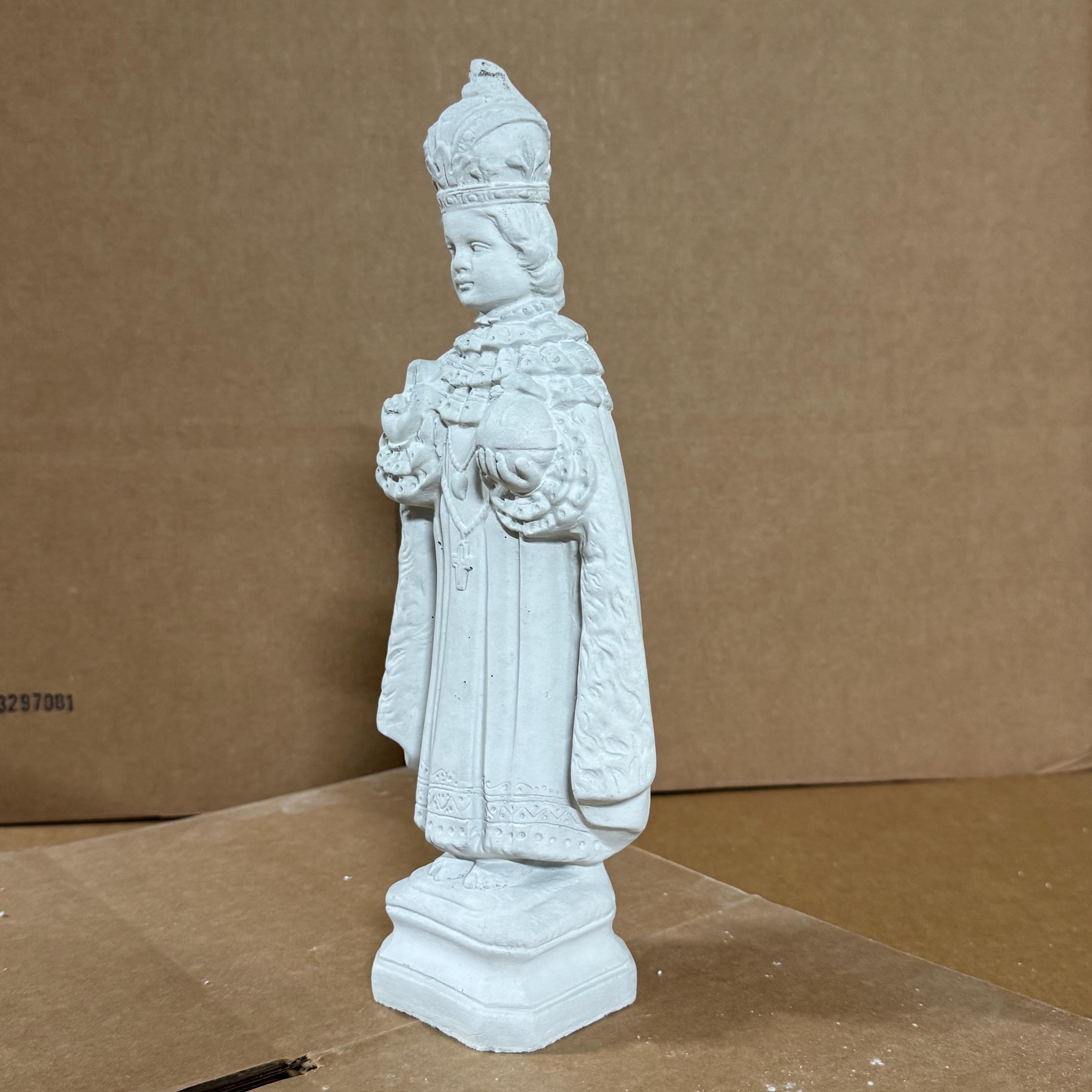 12 Inch Infant of Prague Statue - Outdoor Concrete Jesus Garden Catholic Religious Shrine Gift