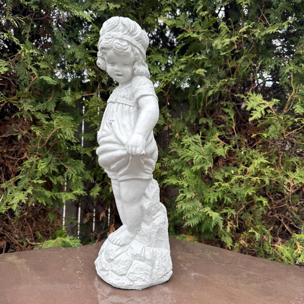 22 inch Bashful Betty Concrete Garden Statue Girl Lawn Ornament Yard Art Sculpture Decor Gift