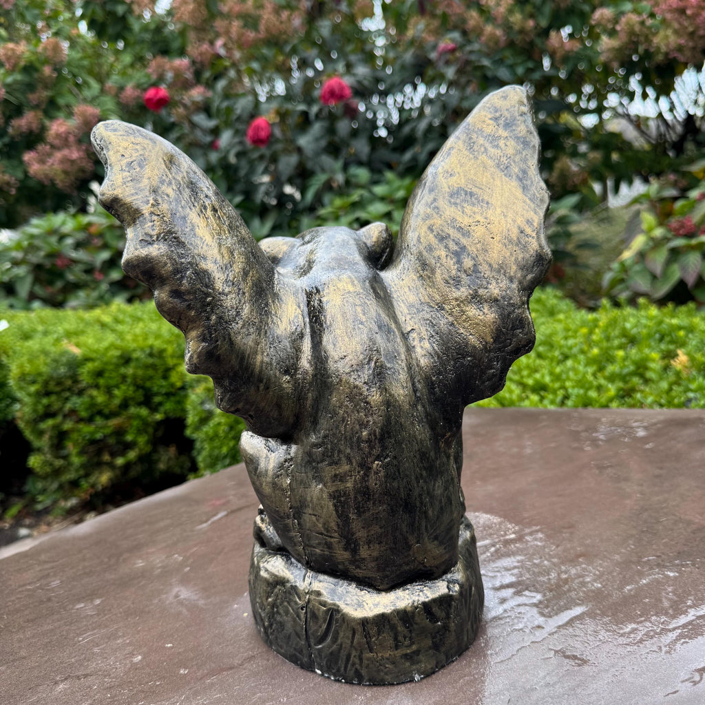 11 inch Concrete Gargoyle Statue - Gothic Garden Sculpture, Halloween Decor, Spooky Yard Ornament Gift