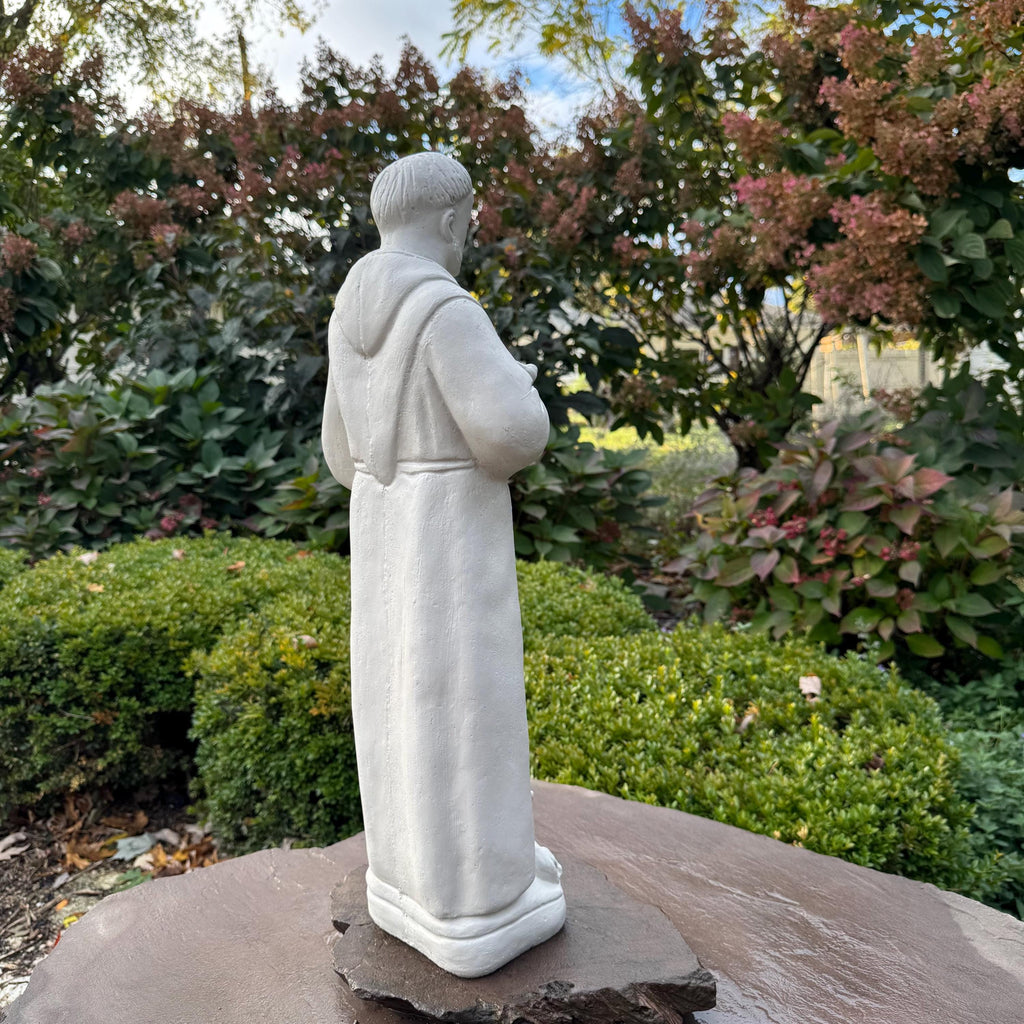 Large St Francis Assisi Religious Statue 24 Inch Concrete Garden Outdoor Yard Decor Catholic Saint Sculpture