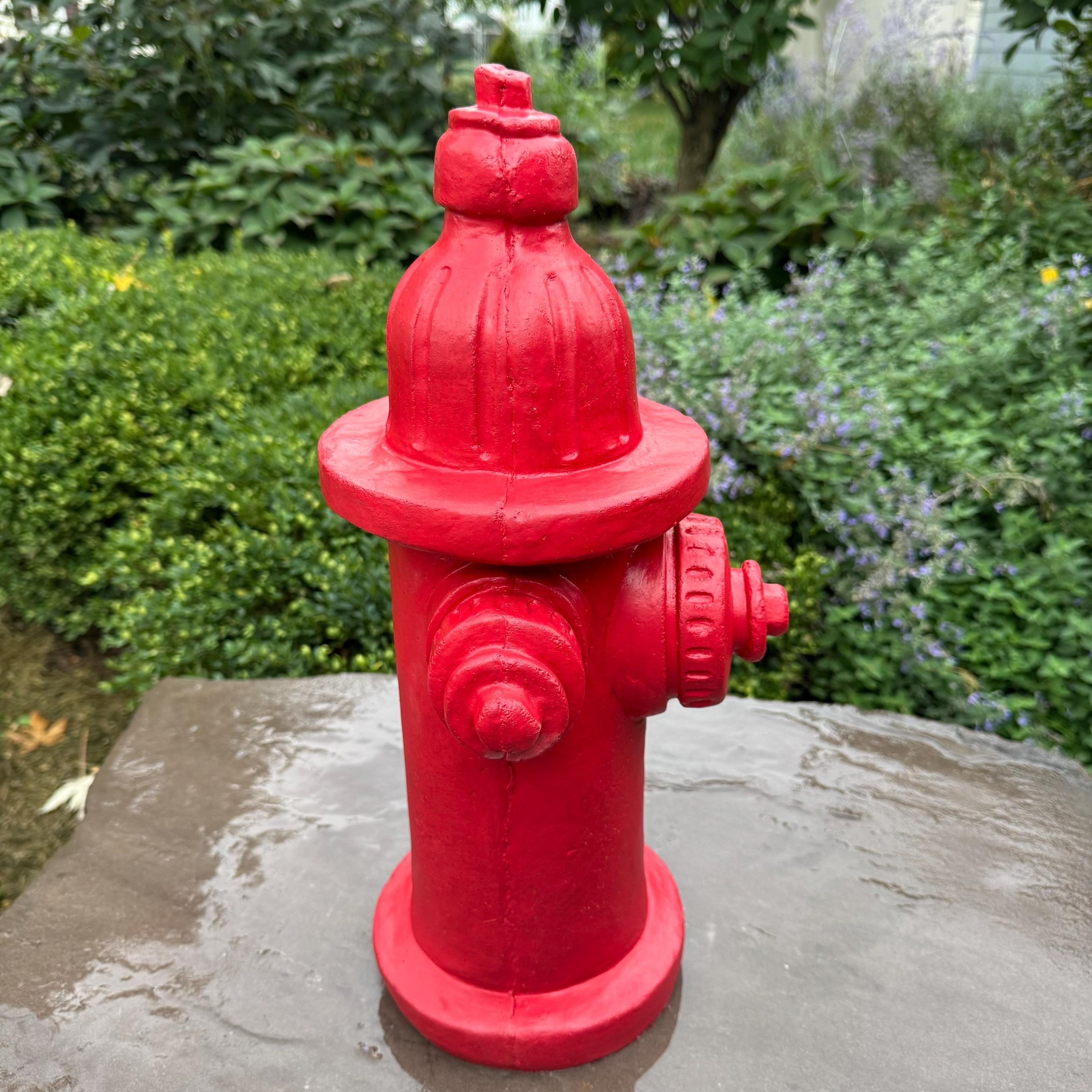 18 Inch Painted Fire Hydrant Garden Statue - Large Dog Lover Lawn Decor Sculpture