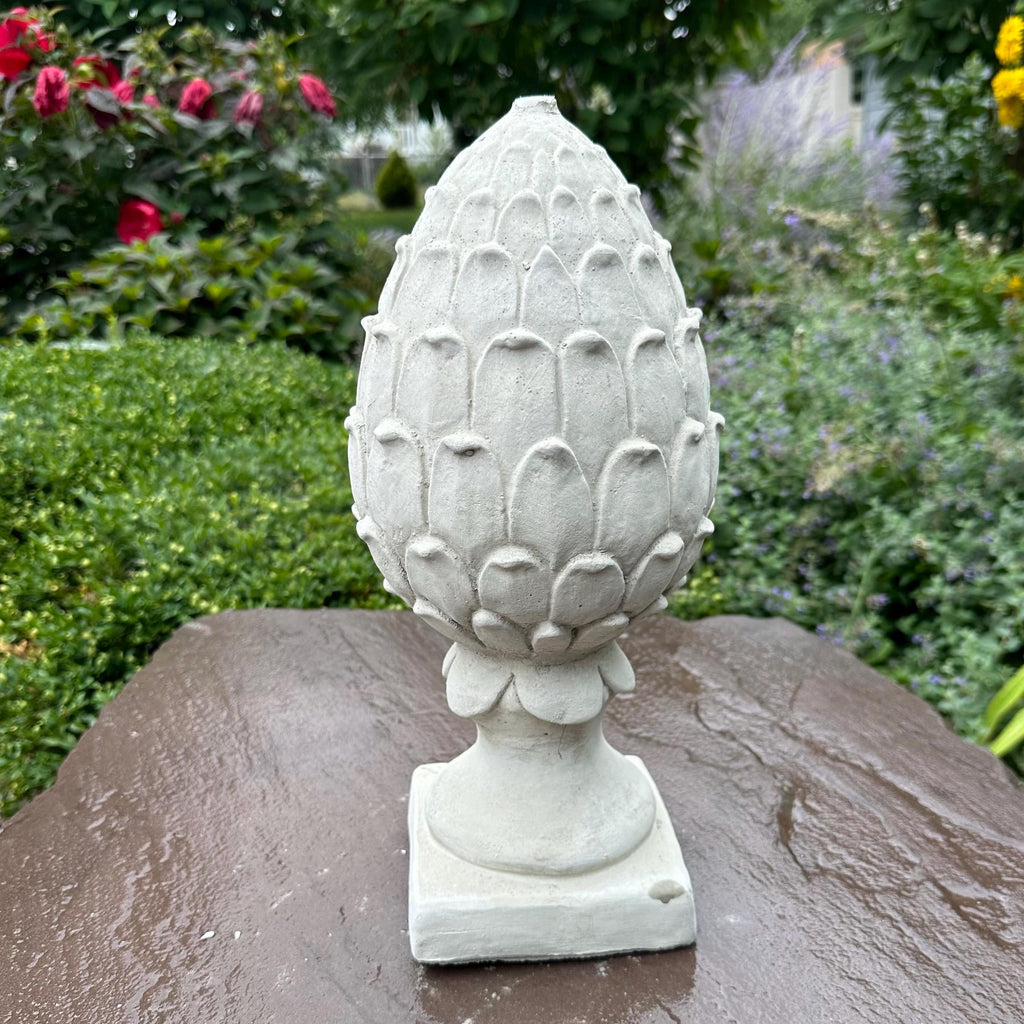 Concrete Artichoke Finial Fountain Top 14.5" Outdoor Garden Statue Sculpture Yard Ornament